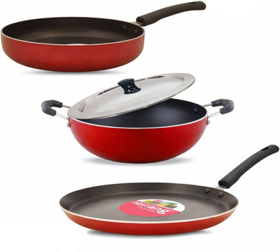 NAVRANG Non-Stick Coated Cookware Set(Aluminium, 4 - Piece)