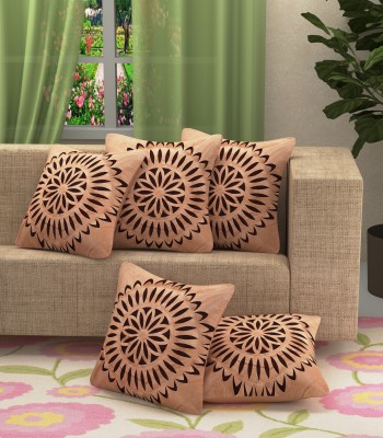 Muskmelon Velvet Cushions Cover(Pack of 5, 40 cm*40 cm, Beige)