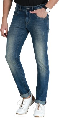 Street Attire Slim Men Blue Jeans