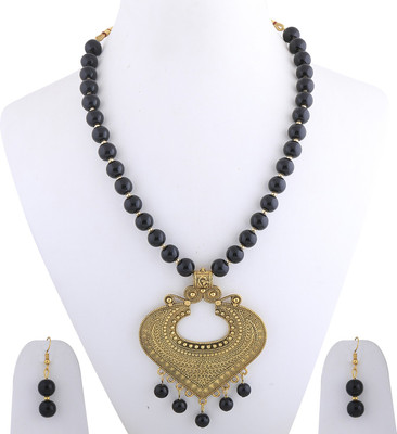 SILVER SHINE Alloy Gold, Black Jewellery Set(Pack of 1)