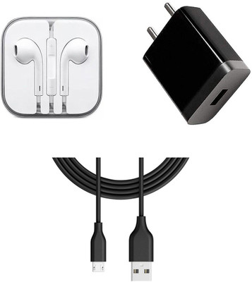 DAKRON Wall Charger Accessory Combo for Tecno Spark 4 Air(Black)