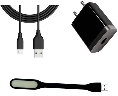 DAKRON Wall Charger Accessory Combo for Tecno Spark 4 Air(Black)