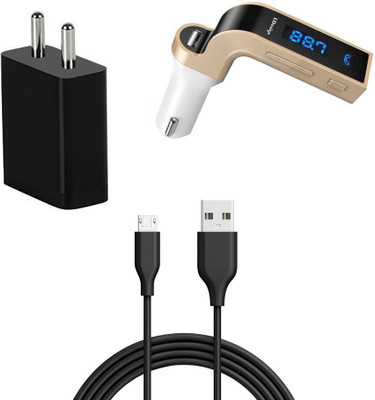 DAKRON Wall Charger Accessory Combo for Vivo U10(Black)