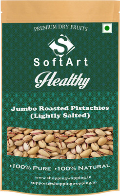 Soft Art Jumbo salted Pistachios (pista) Vaccum Pack Pistachios(1 x 500 g)