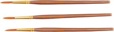 NOZOMI Artist Grade Synthetic Round Tip Brushes for Acrylic / Oil / Watercolor Painting (Size 9)(Brown)