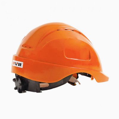 SAVIOUR Freedom HDPE With Ratchet - Fluorescent Orange (520 mm - 600 mm) Construction Helmet(Size - One-Size)