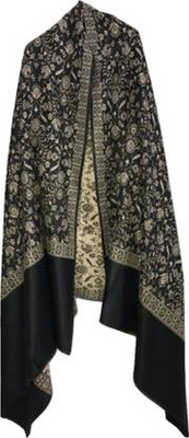 PASHTUSHS Wool Printed Women, Men Shawl(Black, Grey)