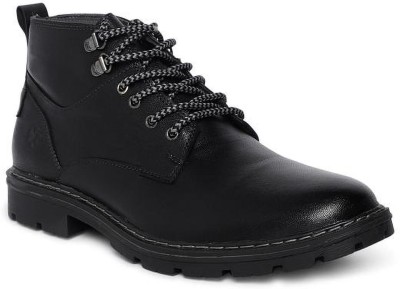 Leo Claws Leather Ankle Boots For Men(Black , 9)