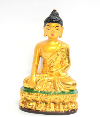 ONRR Collections Fengshui Gautam Buddha Golden statue for knowledge healthy vibes and good luck purity symbol of purity , strength ,wisdom ,faith & power Decorative Showpiece  -  15 cm(Polyresin, Gold)