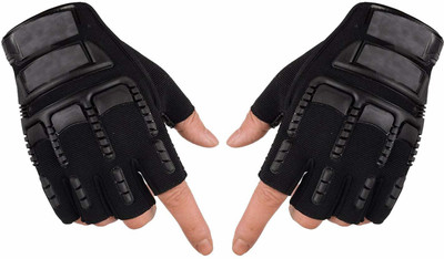 Xwon BREATHABLE FABRIC RIDING GLOVES FOR RIDERS,BIKERS Riding Gloves(Black)