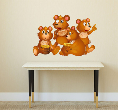 Littlebuds 50 cm Honey Bear Removable Sticker(Pack of 1)