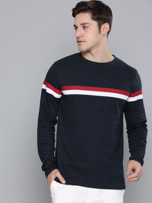 DILLINGER Solid Men Round Neck Dark Blue T-Shirt