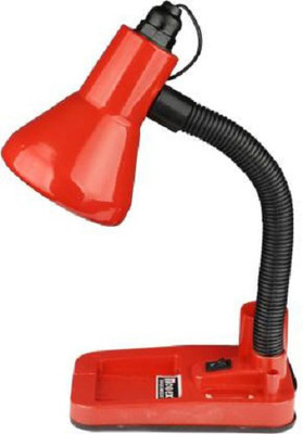 AKR Adjustable Neck Red Glossy Table Lamp, Study Lamp Study Lamp(20 cm, Red)