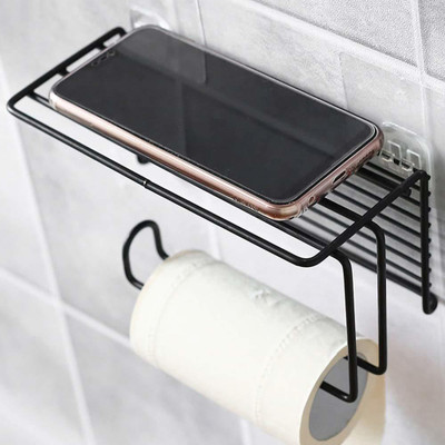 ON GATE Toilet Paper Holder with Shelf Tissue Paper Roll Towel Holder Storage Rack Iron Toilet Paper Holder deal from flipkart