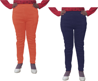 Indistar Regular Fit Women Dark Blue, Orange Trousers