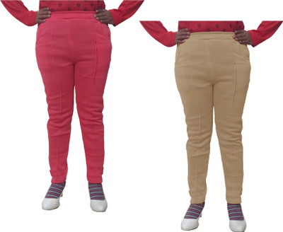 Indistar Regular Fit Women Beige, Red Trousers