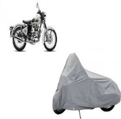 Shree ji traders Two Wheeler Cover for Royal Enfield(Classic 350, Silver)