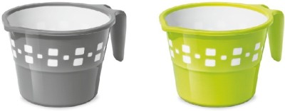 MILTON Plastic Bath Mug(Grey, Green 1)