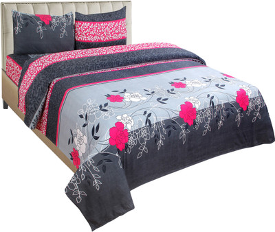 BSB Trendz 144 TC Polycotton Single Printed Flat Bedsheet(Pack of 1, Multicolor)