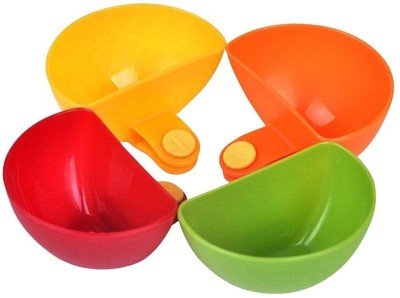 LAVNIK Plastic Sauce Bowl Kitchen Plate Partners Plastic Clip Bowl Cup Mini Kitchen Plate (Pack of 4)(Pack of 1, Multicolor)