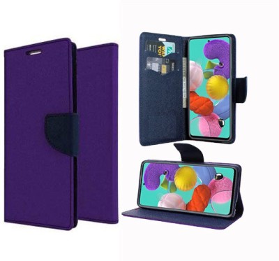 Krumholz Flip Cover for Samsung Galaxy A51(Purple, Dual Protection, Pack of: 1)