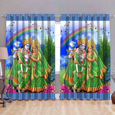 MAHALUXMI COLLECTION 150 cm (5 ft) Polyester Window Curtain Single Curtain(Printed, Multicolor)