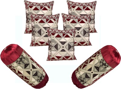 Countingbeds Abstract Cushions & Pillows Cover(Pack of 7, 40 cm*40 cm, Multicolor)