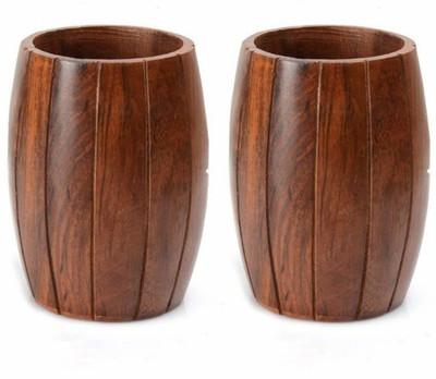Voody 0 Compartments Wooden Pen Stand(Brown)