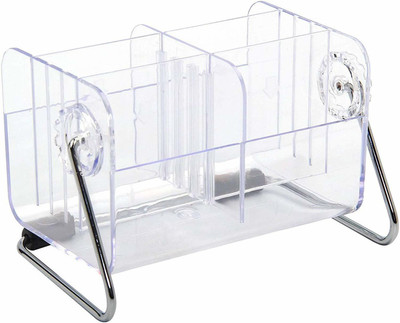 DIVINZ 6 Compartments Acrylic Multifunction Transparent Acrylic Detachable Rotation Storage Box Remote Control Holder Organizer(White)