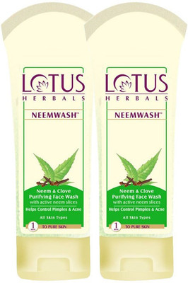 LOTUS Herbals NEEMWASH Neem & Clove Ultra-Purifying  with Active Neem Slices Face Wash(240 g)