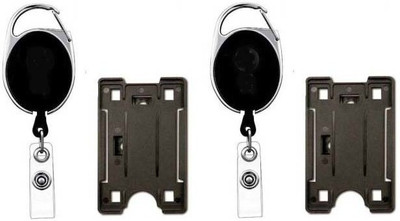 signistics Plastic ID Badge Holder, ID Badge Reel(Pack of 4)