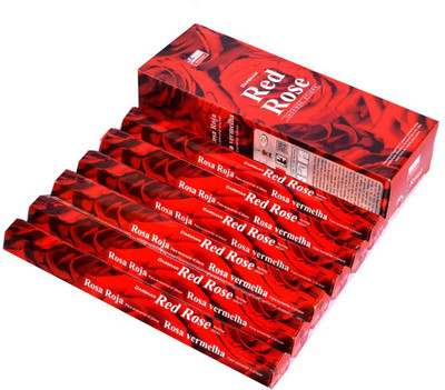 Bansiwal Red Rose Darshan Fragrance 6 pkt of 20 Sticks Each (Contains 120 Incense Sticks/Natural Agarbatti) Red Rose(20 Units, Set of 6)