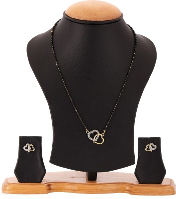 ZENEME Alloy Gold-plated Black Jewellery Set(Pack of 1)