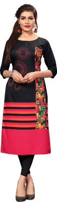 DSK STUDIO Women Printed, Striped Straight Kurta(Multicolor)