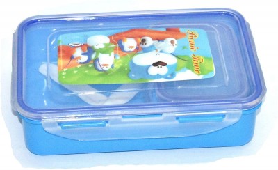 homfine Lock & Seal Heavy Strong Plastic 800ML Kids Lunchbox With Spoon 2 Containers Lunch Box(800 ml, Thermoware)