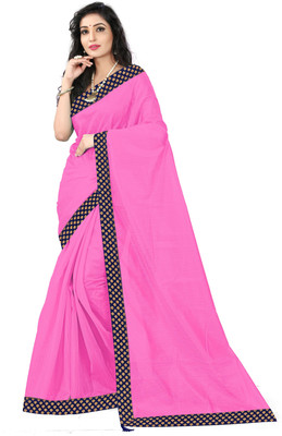 Divastri Solid/Plain Bollywood Art Silk Saree(Pink)