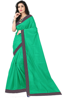 Divastri Solid/Plain Bollywood Art Silk Saree(Green)