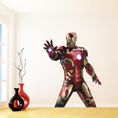 JNM Enterprise 76 cm Iron Man Wall Sticker (Covering Area ::58 x 76) Self Adhesive Sticker(Pack of 1)