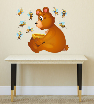 Wallzone 60 cm Teddy Removable Sticker(Pack of 1)