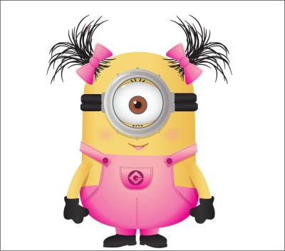 Decor studio 42 cm Minion Girl Wall Sticker Design (Cover Area:-42x48cm) Reusable Sticker(Pack of 1)