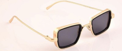 Mundkar Retro Square Sunglasses(For Men & Women, Black)