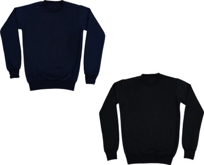 Indistar Full Sleeve Solid Boys & Girls Reversible Sweatshirt
