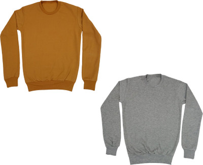 Indistar Full Sleeve Solid Boys Reversible Sweatshirt