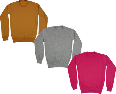 IndiWeaves Full Sleeve Solid Boys & Girls Sweatshirt