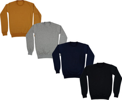 Indistar Full Sleeve Solid Boys & Girls Sweatshirt