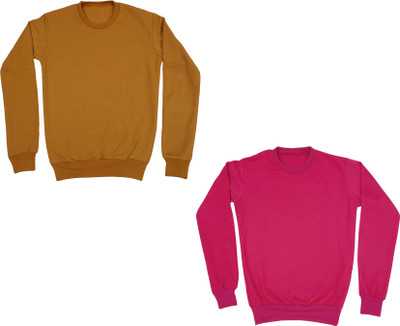 IndiWeaves Full Sleeve Solid Boys & Girls Sweatshirt