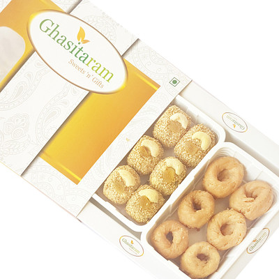 Ghasitaram Gifts Lohri Sweets - Til Laddoo and Khajoor Hamper Box(2 x 200 g)