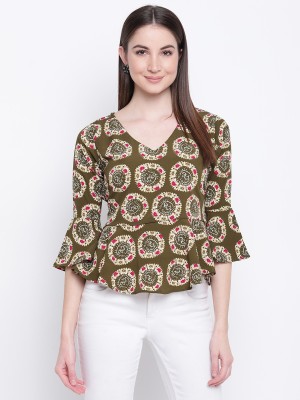 MAYRA Party Bell Sleeve Printed Women Multicolor Top