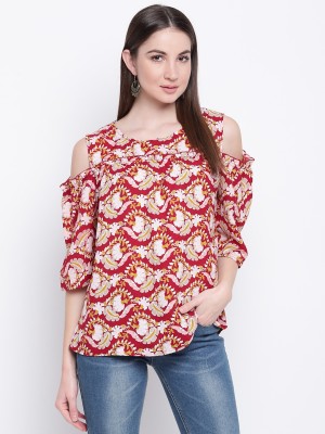 MAYRA Party 3/4 Sleeve Printed Women Multicolor Top