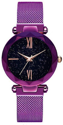 snapcrowd Magnet-Roman Luxury Mesh Magnet Buckle Starry sky Dial Quartz Movement Analog Watch Analog Watch - For Men & Women